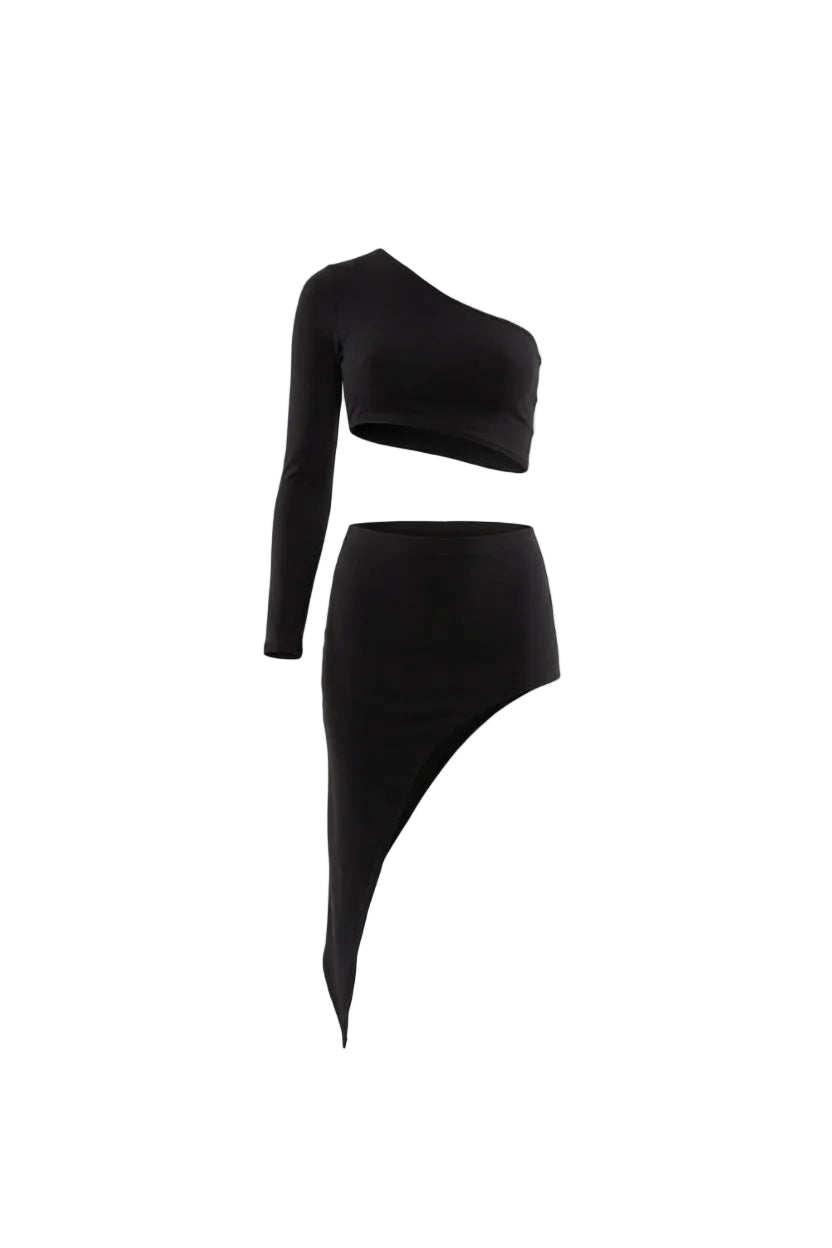 Siren Asymmetric Skirt and Crop Top